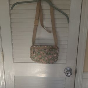 Floral Tan Crossbody Bag
